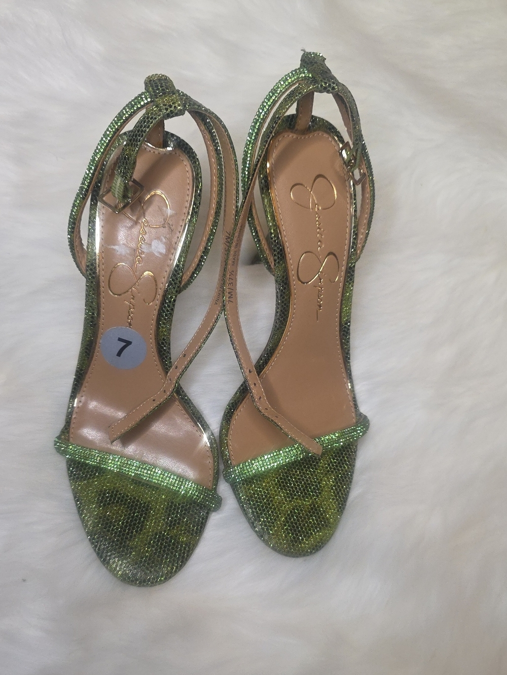 Jrssuca Simpson Green Beaded Strappy Women's Sandals